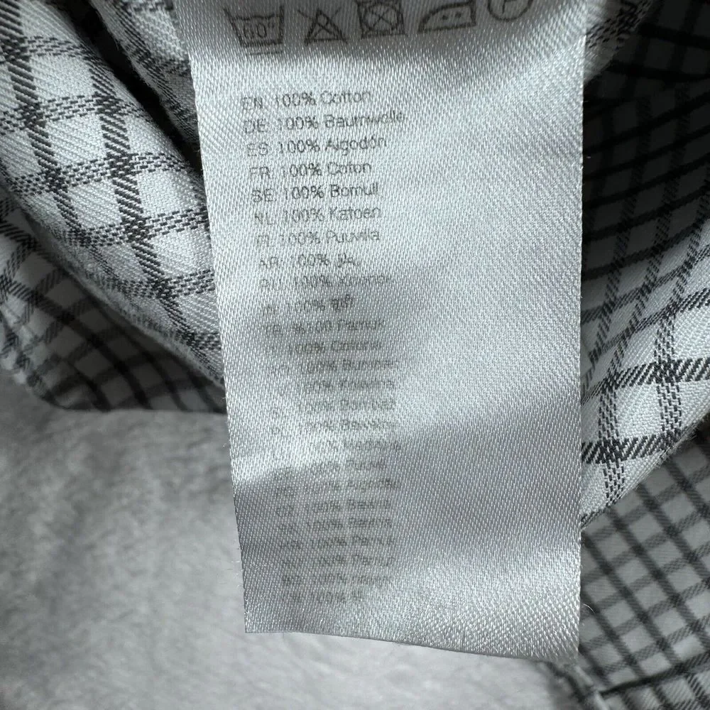 Eton Shirt Men 16.5/42 White Check‎ Contemporary Casual Office Classic Button Up - Picture 7 of 14